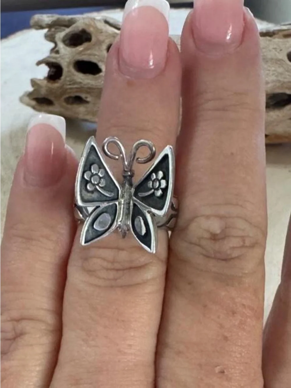 James Avery Mariposa Butterfly Ring Sterling Silver, Size 6.5